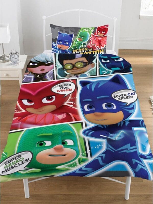 PJMASK dekbedovertrek 1per 140x200cm 52%polyster 48% katoen