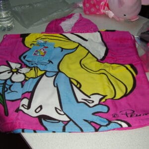 Smurfen poncho 60x110cm meisjes