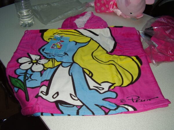 Smurfen poncho 60x110cm meisjes