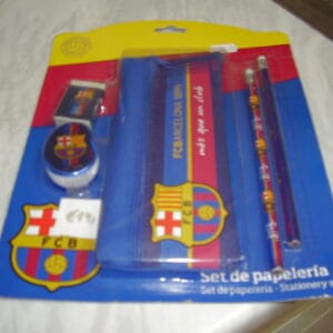 Barcelona schoolset pennezak 2 potloden gom scherper