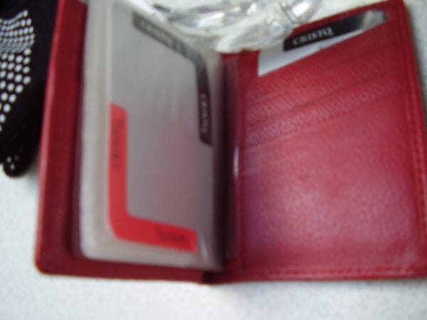 Ledere kaartetui rood 10.50x8cm - Afbeelding 2