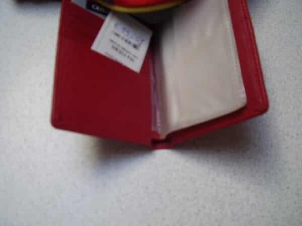 Ledere kaartetui rood 10.50x8cm - Afbeelding 3