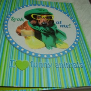 Funny animails ringmap hond met bril aan A4