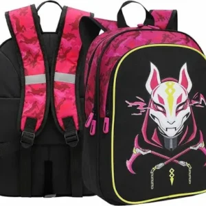 Fornite rugzak zwart met roos FO981117 46X31CM 1 grootvak van binnen een kleine vak en buitenzijde een klein vak