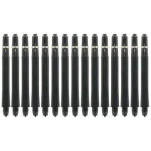Bull's - 5-Pack Nylon The Original Long + Ring - Black - Dart Shafts in een doosje