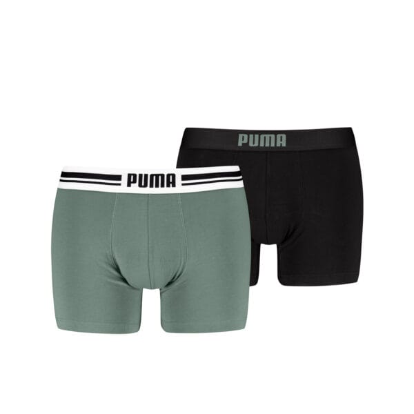 Puma Boxerschorts 1 kai groen en 1 zwart