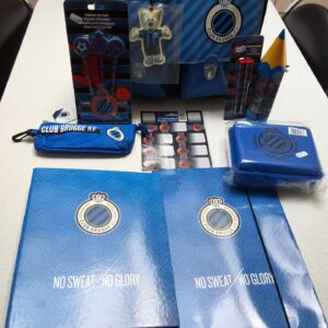 Club Brugge gevulde boekentas brooddoos pennetas elastiche map ringmap set stylo en set potloden met gom