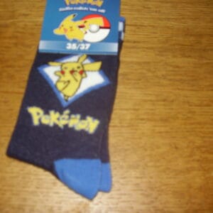 Pokemon sokjes 35/37 d blauw met pikachu
