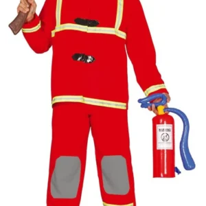 Brandweerman verkleedpak 10a12jaar bonnet veste pantalon