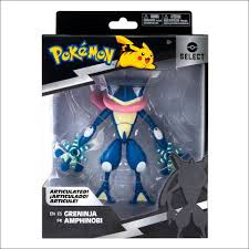 Pokemon figuur select GRENINJA Met doorzichtige verstelbare sokkel om je figuur in de perfecte gevechtspositie te zetten! Meer dan 15 scharnierpunten! Zeer gedetailleerd. Fan van de animeserie of de game Pokémon? Breid je collectie uit met deze beweegbare Greninja-figuur en herbeleef legendarische gevechten of vind nieuwe avonturen uit! • Hoogte: 15 cm • Verzamel alle super beweegbare figuren van Pokémon!