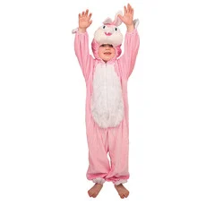 Konijn pak roze S 82cm schouder tot teen 4a 5jaar