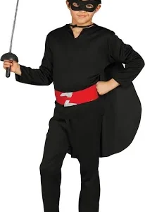 Zorro verkleedpak 7-10jaar shirts pants belt cap eyemask