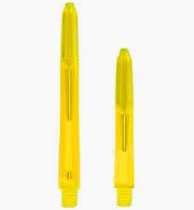 Darts short felle geel met ringeltje shaft