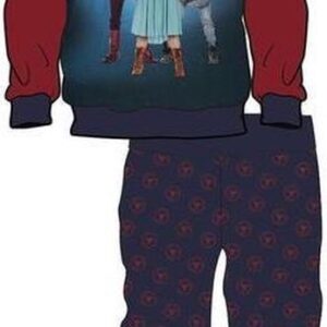 Nachtwacht pyjama warme blauw met rood