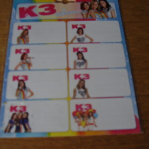 K3 schooletiketten 8 stuks