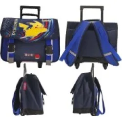 Pokemon gevulde trolley 1-2-3 leerjaar elastische map ringmap brooddoos pennezak zwemzak strandlaken gom schoolset stiften kleurpotloden 6 kleuren bic