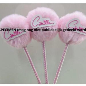 Camille balpen met pompon roze eraan