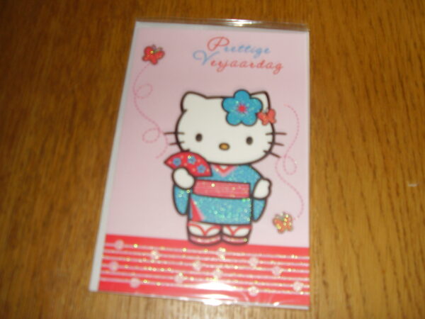 Hello Kitty verjaardagkaart prettige verjaardag