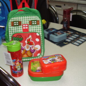Plop kleine trolly gevuld 29x21cm trolly dinkfles koekjesdoos brooddoos