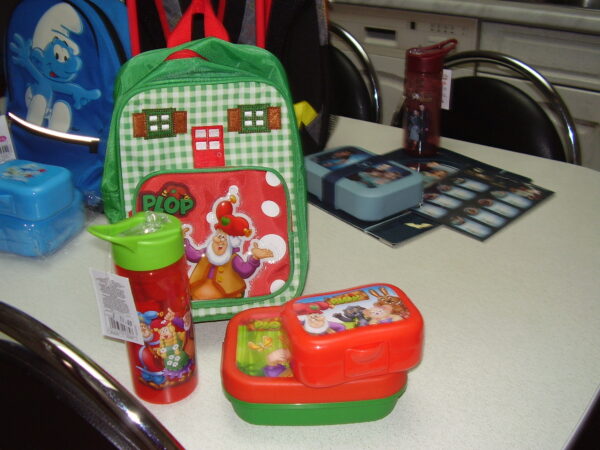 Plop kleine trolly gevuld 29x21cm trolly dinkfles koekjesdoos brooddoos