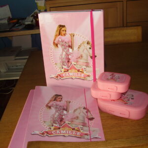 Camille schoolset 1 elastobox 1 elastische map 1 ringmap 1 brooddoos en 2 koekjesdoos circus
