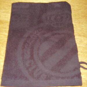 Club Brugge washandje zwart met logo er op 14x20cm