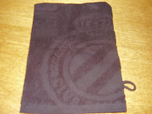 Club Brugge washandje zwart met logo er op 14x20cm