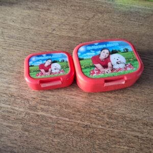 Samson en Marie broooddoos en koekjesdoos rood